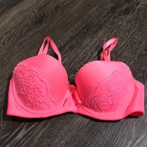 Hot pink lace bra